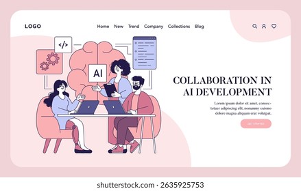 Women collaborating on AI development in a modern workplace. Engaging discussions and teamwork are crucial in this innovative field, fostering creativity and problem-solving among diverse