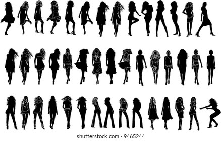 Women Collection, a lot of silhouettes- design ellements for decoration