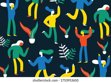 Women of Color Pattern Vector.