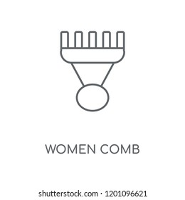 Women Comb linear icon. Women Comb concept stroke symbol design. Thin graphic elements vector illustration, outline pattern on a white background, eps 10.