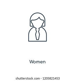 Women concept line icon. Linear Women concept outline symbol design. This simple element illustration can be used for web and mobile UI/UX.