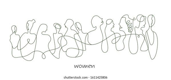 women concept in modern creative style, women are different concept on the white background, vector
