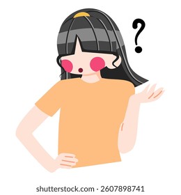 Women confused expression vector illustration
