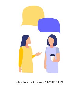 women conversation chat vector illustration