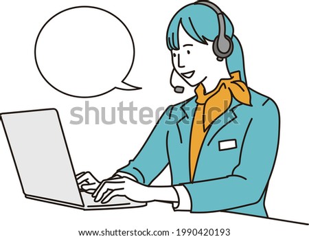 Women corresponding at the support center
