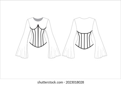 archivos de formato modificable de vector corset