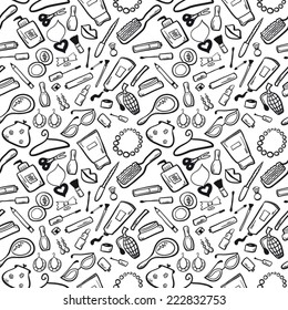 Women cosmetics pattern black and white