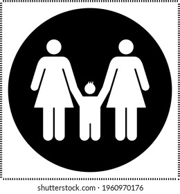Women Couple With A Son icon vector design. Family symbol for your website design, logo, app, UI. Eps10 vector illustration.