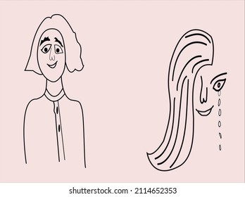the women crying and see something