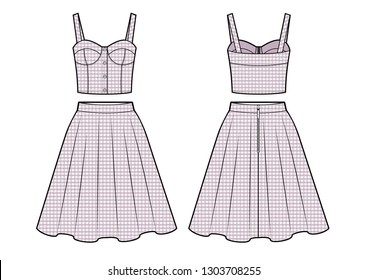 women cute costume technikal sketch