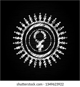 women cycle icon drawn on a chalkboard