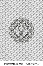 Frauen fahren mit dem Symbol in Silber oder Abzeichen. Skaliert Muster. Vektorgrafik. Detaillierte Angaben. 