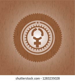 women cycle icon inside wooden signboards