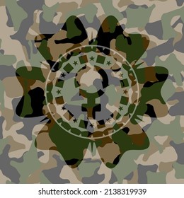 women cycle icon on camouflaged pattern. 