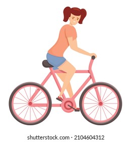 Women Cycling Icon Cartoon Vector Woman Stock Vector (Royalty Free ...