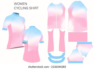 women cycling jersey design with pattern print and mockup