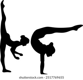 women dancer logo design vector file silhouette