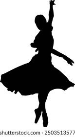 Women dancing Ballet. accurate silhouette vector design. transparent background. eps10