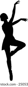 Women dancing Ballet. flat style silhouette vector design. transparent background.