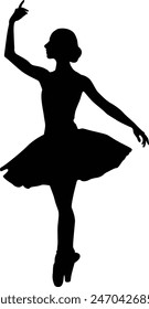 Women dancing Ballet silhouette design. transparent background.