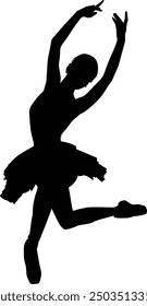 Women dancing Ballet. stylish silhouette vector design. transparent background. eps10