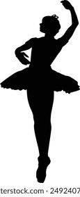 A Women dancing unique Ballet dance silhouette design. transparent background. silhouette cut using pen tool. 