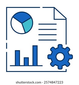 Women Data Analysis Icon Representing Business Insights, Process Optimization, and Performance Reporting