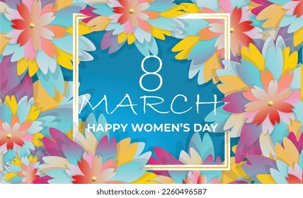 women day 8 MARCH jerbera floral vector illustration holiday backgraound