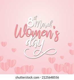 Women day card Floral hearts background Vector
