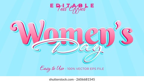Women day Editable Text Effect, Font Style on graphic style