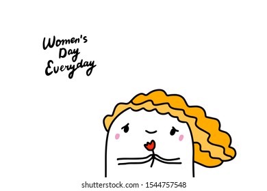 Women day hand drawn vector illustration in cartoon comic style tulip flower vibrant colors