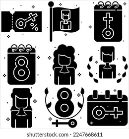 Women day icon glyph style part four
