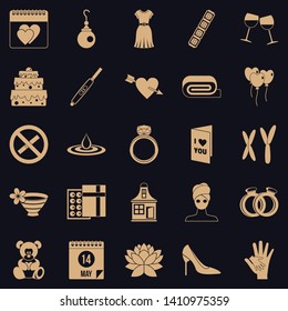 Women day icons set. Simple set of 25 women day vector icons for web for any design