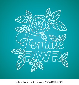 women day label with roses pattern