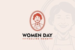 Women Day Vector Illustration Logo Love Mom App Design Cute Romantic Vector For Greeting Day Chef Mom Restourant