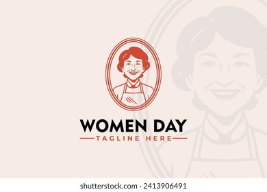 Frauentag Vektor Illustration Logo Liebe Mutter App Design ute Romantische Vektorgrafik für Grußtagsköchin Mama Restourant