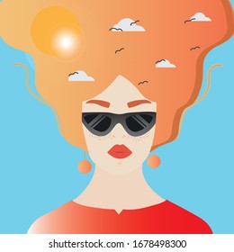 Women in day vector illustration. People art vector.