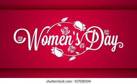 Women Day Vintage Lettering Banner Background