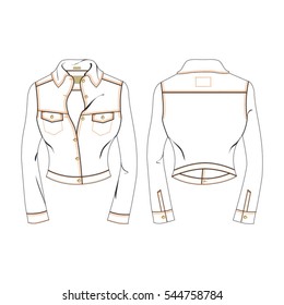 Women Denim Jacket Template