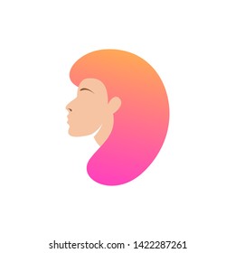 Women design vector with long hair, short hair and curly hair