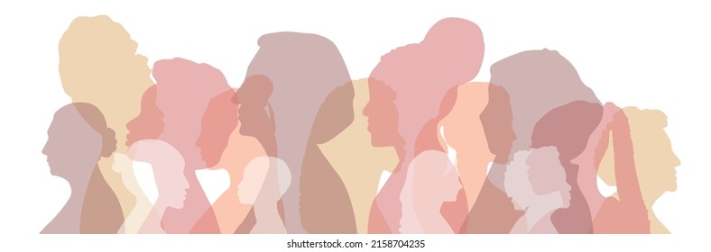 Women of different ethnicities stand side by side together.	