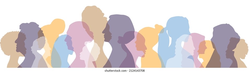 Women of different ethnicities together. Flat vector illustration.