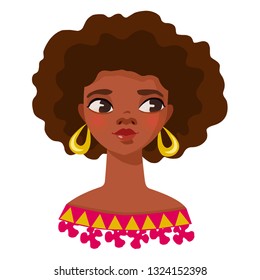 Women of different nationalities. Cute cartoon style avatar. People map on a white background. Sticker on the wall in 
 cartoon style.  Beautiful woman.
