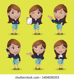 Women with different poses. vector