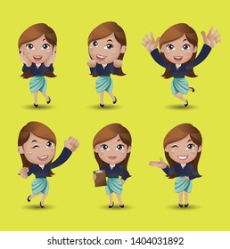 Women with different poses. vector