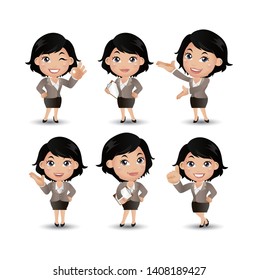 Women with different poses. vector