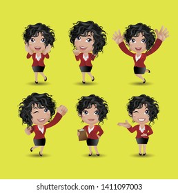 Women with different poses. vector