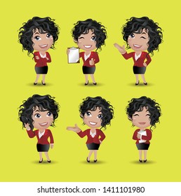 Women with different poses. vector