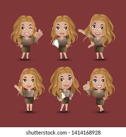 Women with different poses. vector