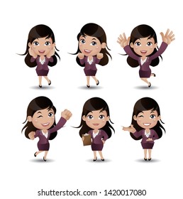 Women with different poses. vector